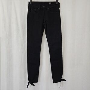 Rag & Bone Skinny Denim Jeans with Ankle Bows in Black Women’s Size 24